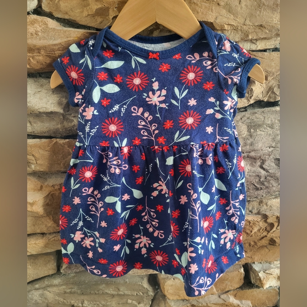 Carter's Blue and Pink Floral Baby Dress